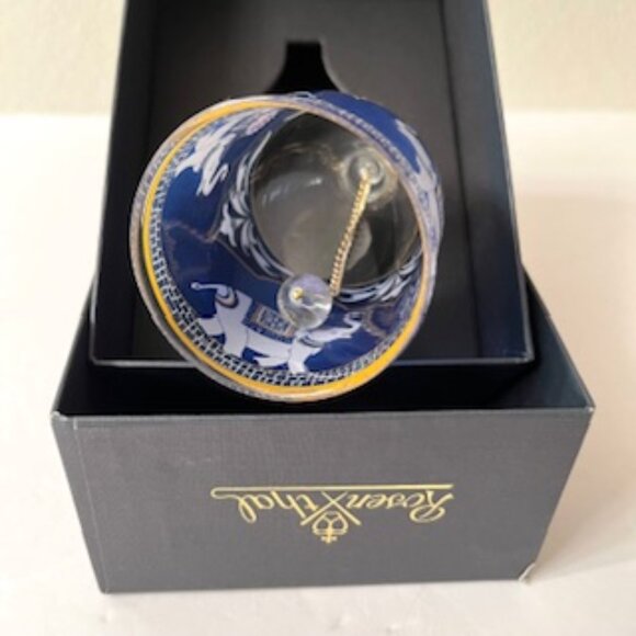 Rosenthal Maharajas Kobalt Elephant Motif Bell Christmas Ornament - Picture 4 of 7